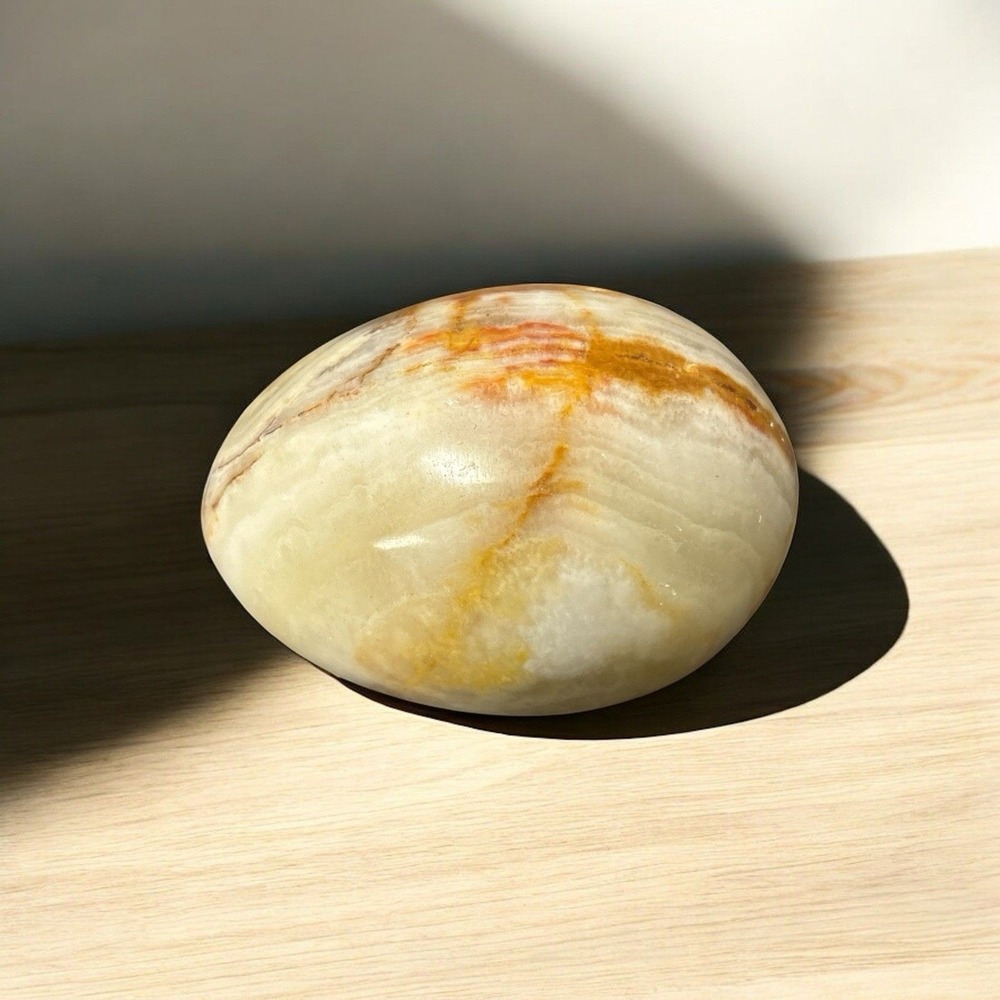 Marble Stone‎ Egg Easter Holiday Kitchen House Decor Brown 3"